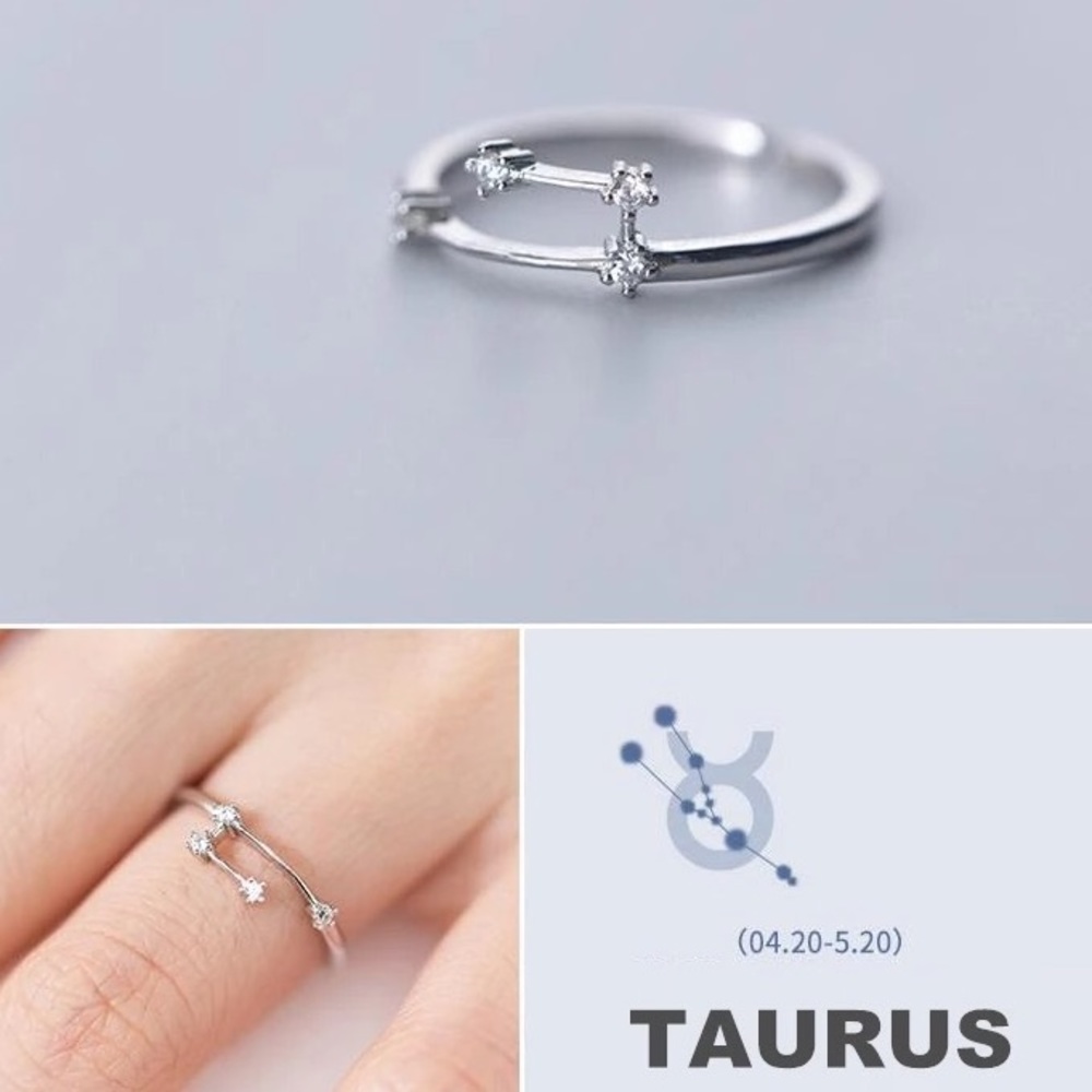 New Taurus Constellation Sterling Silver 925 Ring